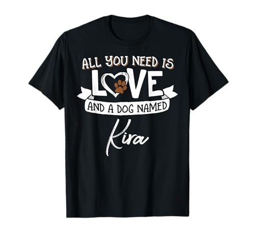 Süßes Hunde-Shirt mit Namen Kira für Damen und Herren T-Shirt von Dog Named Kira