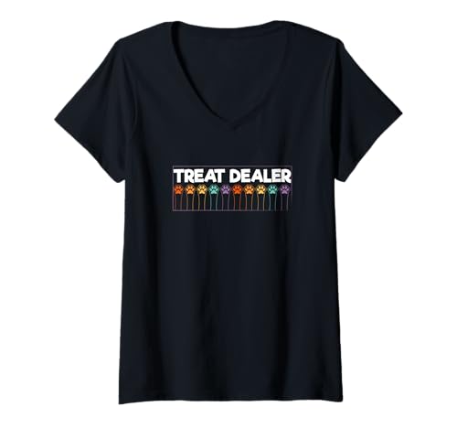 Damen Hunde-Leckerlis, lustiger Welpenbesitzer, Hundeliebhaber, Snack-Leckerli-Händler T-Shirt mit V-Ausschnitt Damen Hunde-Leckerlis, lustiger Welpenbesitzer, Hundeliebhaber, Snack-Leckerli-Händler T-Shirt mit V-Ausschnitt von Dog Owner Snack Dealer Treat Dealer Gift