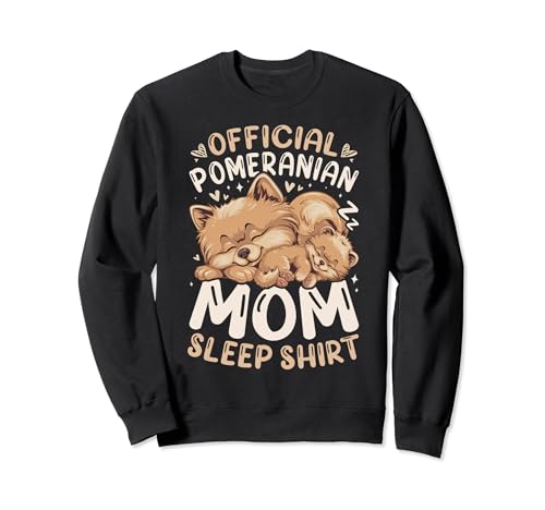 Best Pomeranian Mama Sleep Shirt, Hund mit Welpe Sweatshirt von Dog Parents Gift Ideas by Conreo