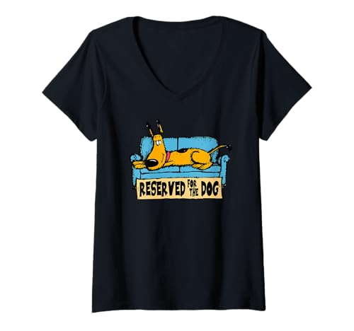 Damen Reserved for The Dog T-Shirt mit V-Ausschnitt von Dog Reserved Funny Dog Dog Humor Dog Art Cute Dog
