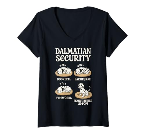 Damen Dalmatinische Sicherheit T-Shirt mit V-Ausschnitt Damen Dalmatinische Sicherheit T-Shirt mit V-Ausschnitt von Dog Security