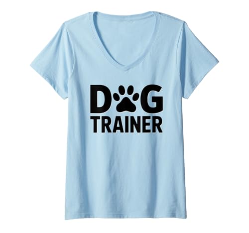 Damen Einfacher Hundetrainer Haustiertraining T-Shirt mit V-Ausschnitt Damen Einfacher Hundetrainer Haustiertraining T-Shirt mit V-Ausschnitt von Dog Trainer Gifts