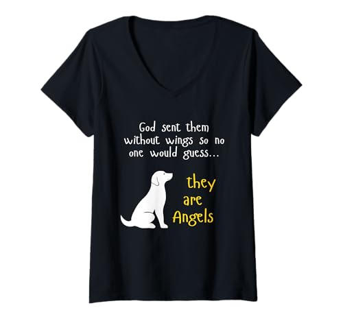 Damen Hunde-Liebhaber-Engel-Design, treues Haustier-Hommagegeschenk T-Shirt mit V-Ausschnitt Damen Hunde-Liebhaber-Engel-Design, treues Haustier-Hommagegeschenk T-Shirt mit V-Ausschnitt von Dog and Pet Lover Gifts