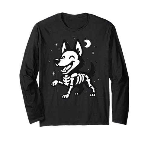 Skelett für Hunde, Tierliebhaber, Halloween, Mutter, Vater, Kinder Langarmshirt von DogAxis1