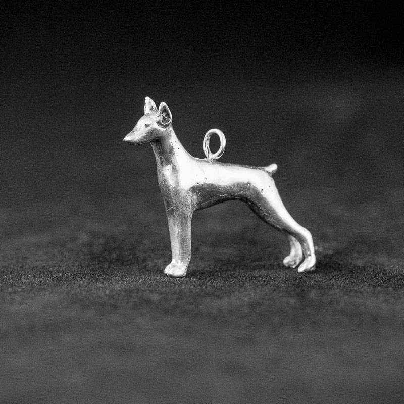 Dobermann Pinscher Sterling Silber Charm Anhänger von DogCharms