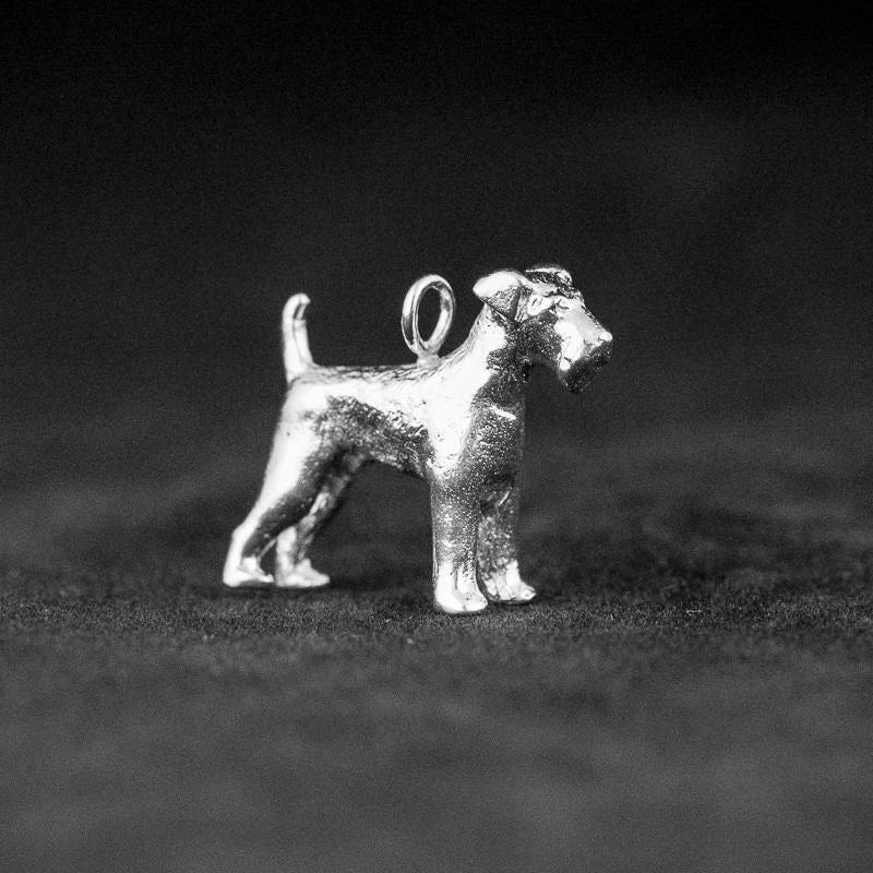 Weich-Überzogener Weizen Terrier Sterling Silber Charm Anhänger von DogCharms