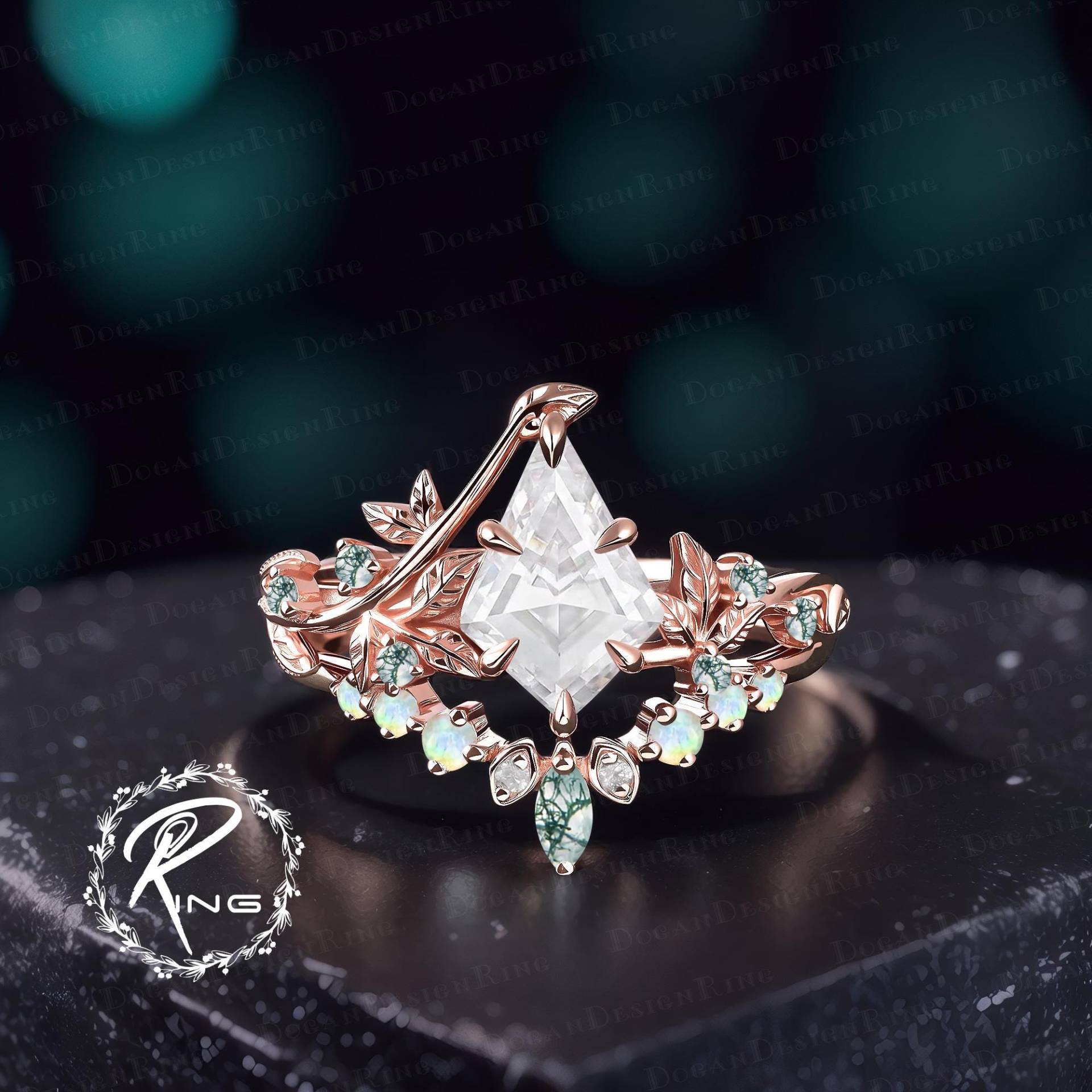 Unique Kite Moissanite Engagement Ring Set Art Deco Rose Gold Promise Nature Inspired Leaf Vintage Diamond Bridal Jewelry Gift Unique Kite Moissanite Engagement Ring Set Art Deco Rose Gold Promise Nature Inspired Leaf Vintage Diamond Bridal Jewelry Gift von DoganCustomizedGifts