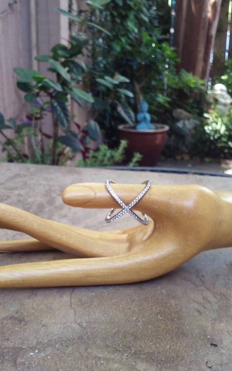 Atemberaubender Swarovski Kristall Und Sterling Silber Ring Größe 5 von DogandDragonfly