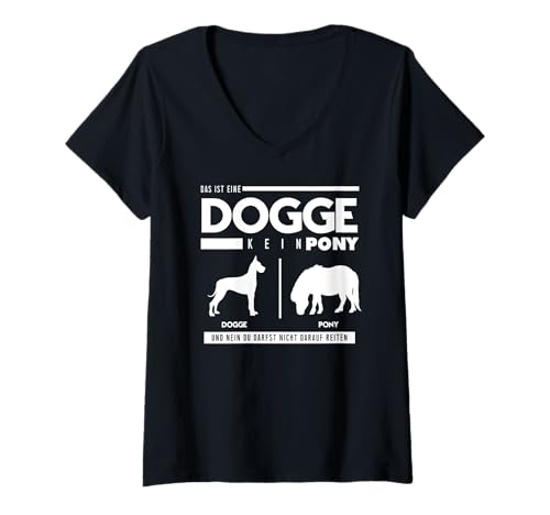 Damen Das ist eine Dogge,kein Pony,nicht darauf reiten, Dogge T-Shirt mit V-Ausschnitt Damen Das ist eine Dogge,kein Pony,nicht darauf reiten, Dogge T-Shirt mit V-Ausschnitt von Dogge Hunde Lust