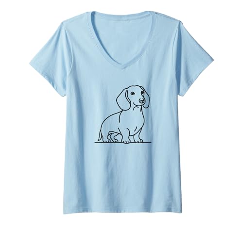 Damen Dachshund -Wurst Weiner Hund Liebe T-Shirt mit V-Ausschnitt Damen Dachshund -Wurst Weiner Hund Liebe T-Shirt mit V-Ausschnitt von Doggy do da