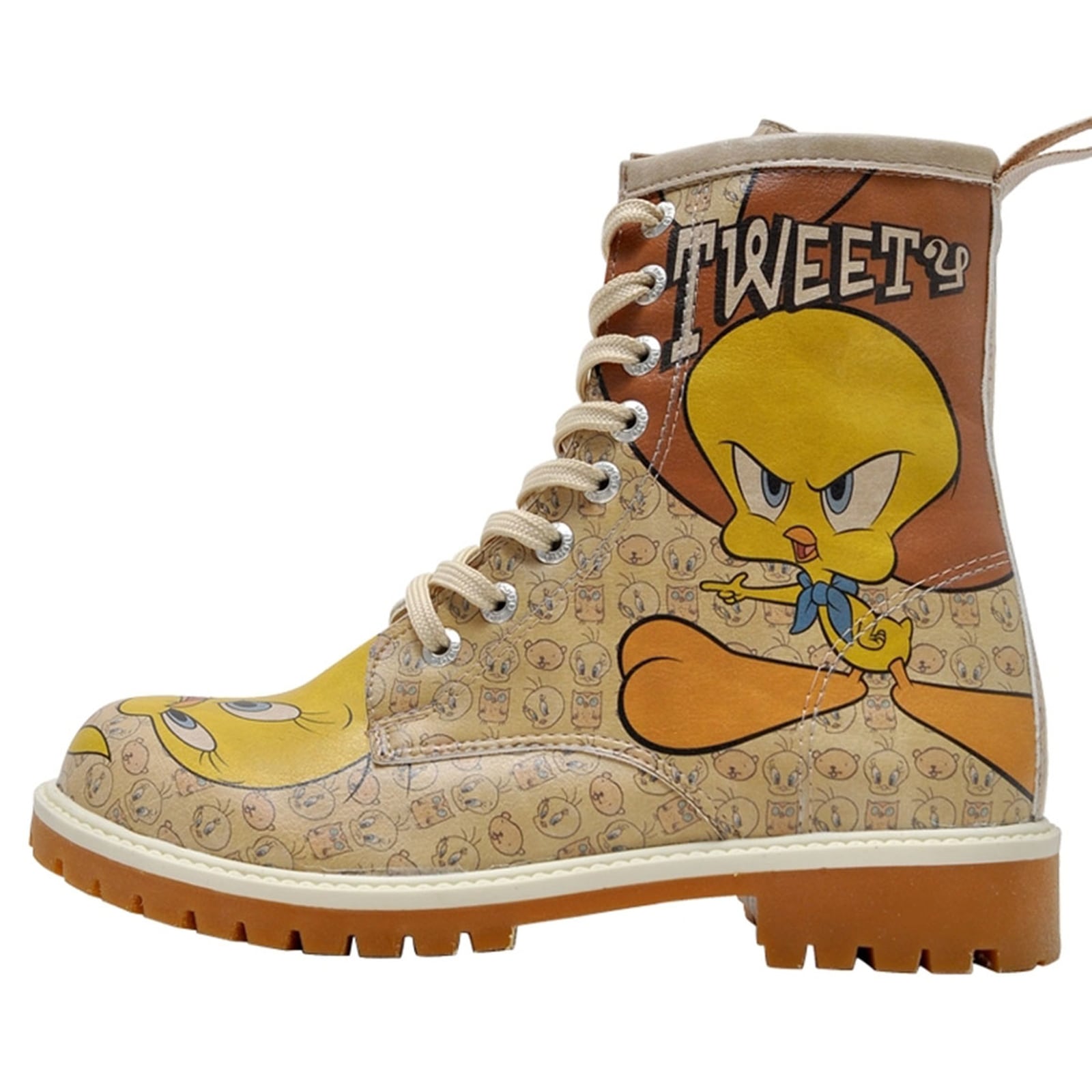 DOGO Schnürboots "Long Boots Schnürstiefel Tweety Moods Damen Stiefeletten, Longe" Handgefertigt von Dogo