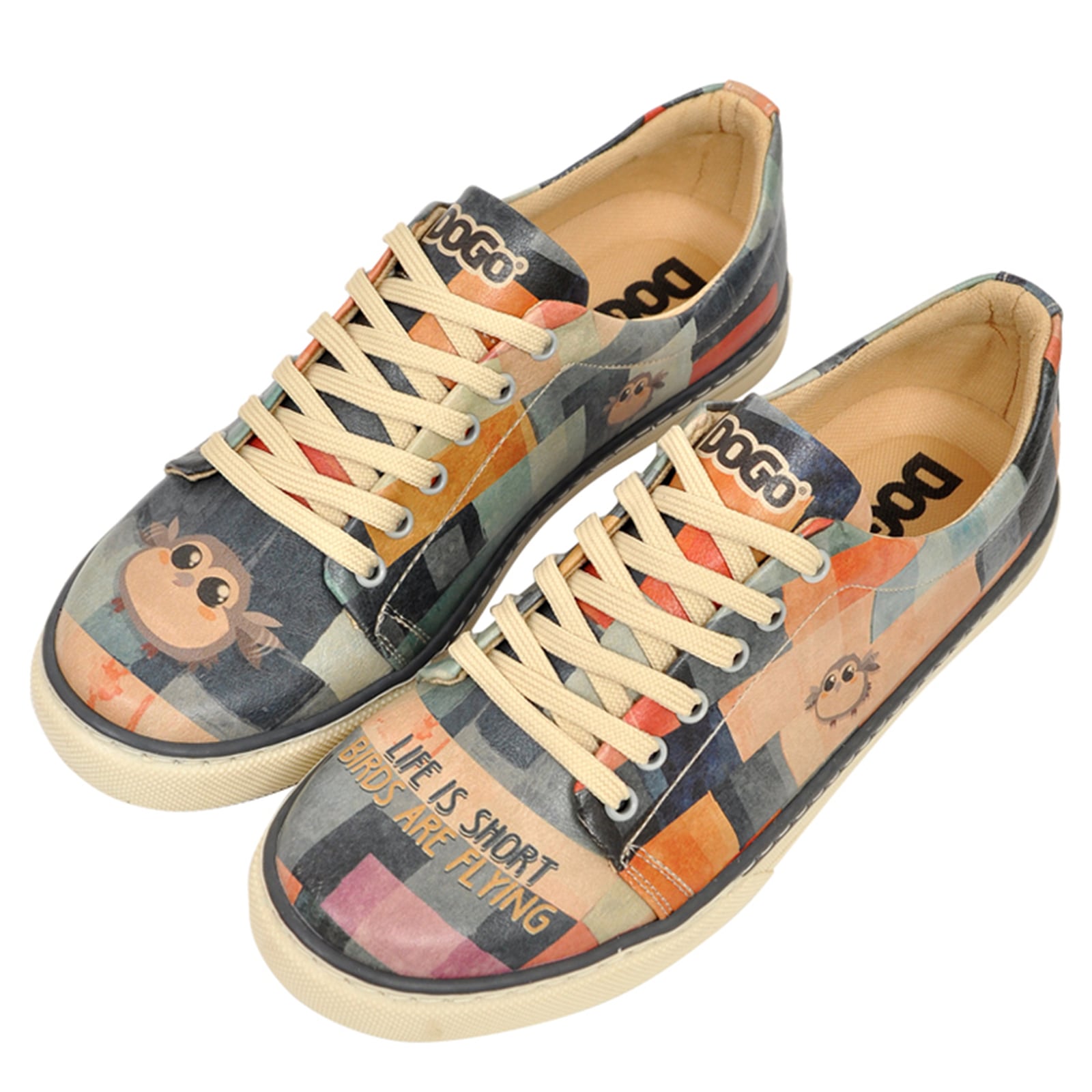 DOGO Sneaker "Classic Schnürsneaker Life Is Short Damen Sneaker" Handgefertigt von Dogo