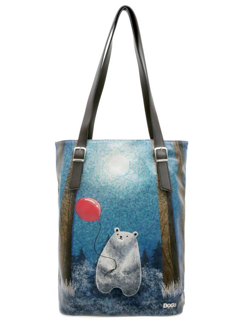 DOGO Umhängetasche "Tall Bag Damen Schultertasche Bear With A Balloon Damen" Handgefertigt von Dogo