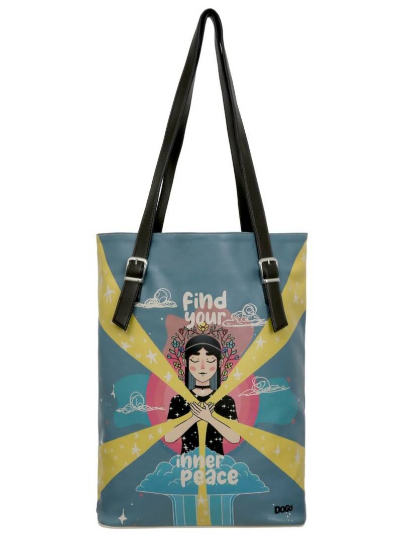 DOGO Umhängetasche "Tall Bag Damen Schultertasche Find Your Inner Peace Damen" Handgefertigt von Dogo
