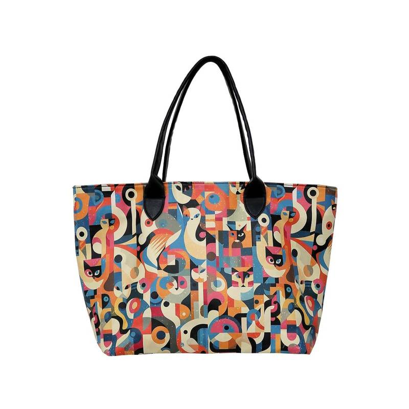 DOGO Weekender "Weekender Schultertaschen Geocat Damen Schultertasche" Handgefertigt von Dogo