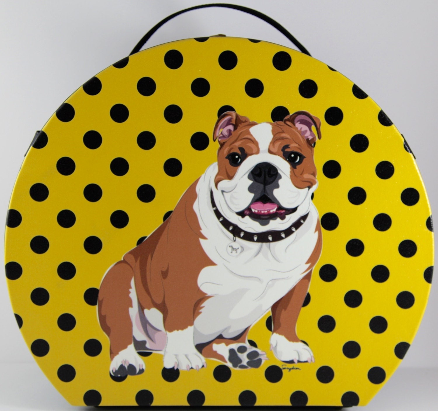 Englisch Bulldog Runde Tasche | Klein Englisch Bulldog Runde Tasche | Klein von Dogolovesf