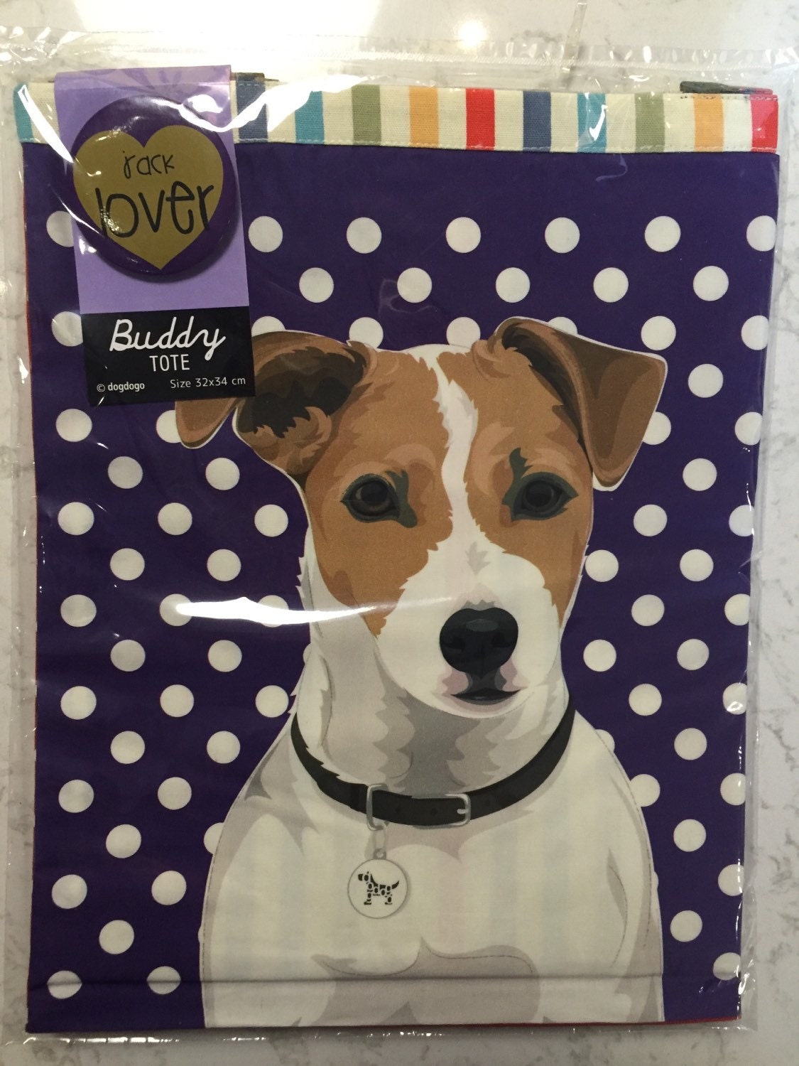 Jack Russel Einkaufstasche Mit Pin Jack Russel Einkaufstasche Mit Pin von Dogolovesf