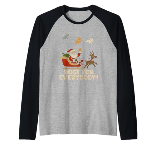 Dogs for Everybody Pyjama Weihnachten Hund Xmas Women Santa Raglan von Dogs For Everybody Pajama Christmas Dog