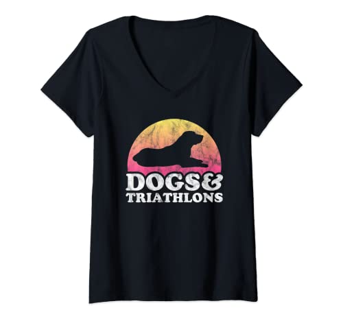 Damen Dogs and Triathlons Herren oder Damen Hund und Triathlon T-Shirt mit V-Ausschnitt Damen Dogs and Triathlons Herren oder Damen Hund und Triathlon T-Shirt mit V-Ausschnitt von Dogs and Triathlons Co