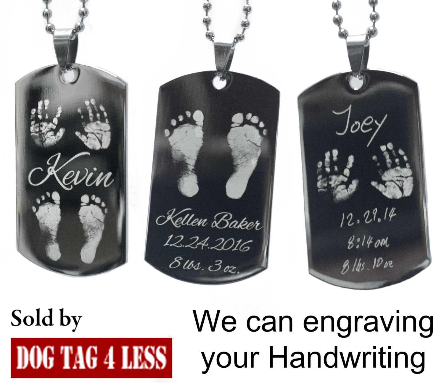 Personalisierte Baby Fußabdrücke Edelstahl Hundemarke Andenken Geschenk Personalisierte Baby Fußabdrücke Edelstahl Hundemarke Andenken Geschenk von Dogtags4Less