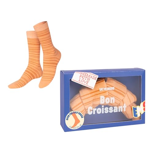 EAT MY SOCKS - Originelle und lustige Socken - Croissant Design - High Top Socken - Komfort und Langlebigkeit - Ideal für Männer und Frauen - Größen 36 bis 45-1 Paar von Doiy