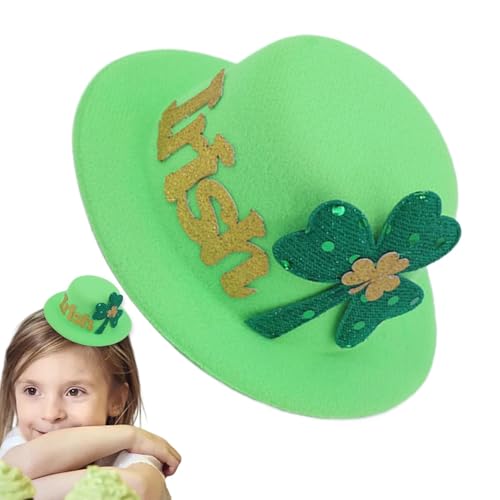 Doiyislem St. Patricks Day Haarspange, Kleeblatt-Haarschmuck | Grüne Haaraccessoires Hutförmige Glücksblätter-Haarnadel | Haarschmuck, Kleeblatt-Glückshaarspangen, grüne irische Festival-Haarspangen von Doiyislem
