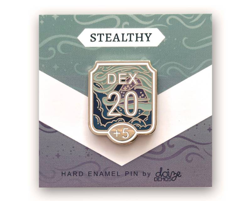 Dexterity+5 Stealthy - Ability Score Serie Hard Enamel Pin von DoizeDemos