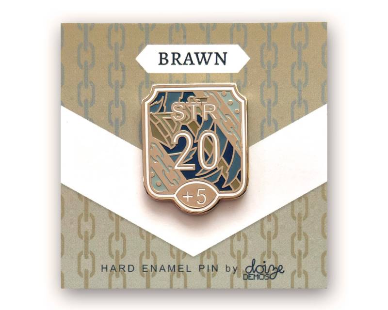 stärke + 5 Brawn - Aability Score Serie Hard Emaille Pin von DoizeDemos