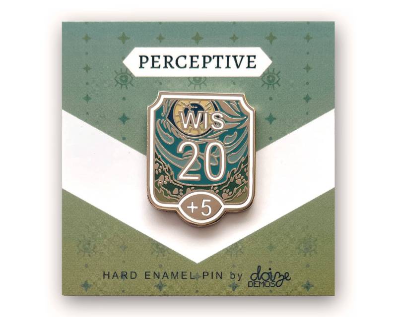 Wisdom+5 Perceptive - Aability Score Series Hard Emaille Pin von DoizeDemos