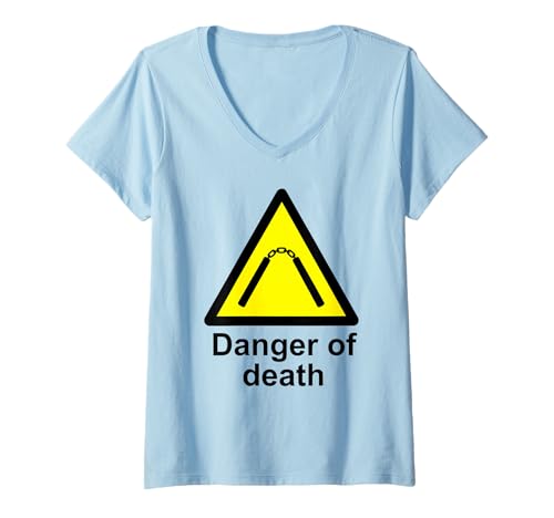 Damen Todesgefahr Lustiges Kampfsport-Design T-Shirt mit V-Ausschnitt Damen Todesgefahr Lustiges Kampfsport-Design T-Shirt mit V-Ausschnitt von Dojo Humor Apparel