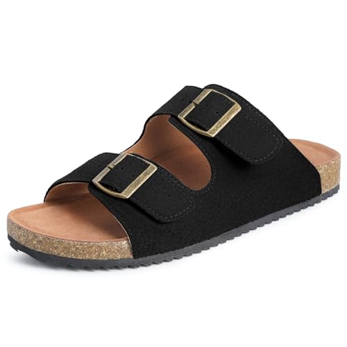 Damen Pantoletten Herren Sandalen Verstellbare Hausschuhe Unisex-Erwachsene Slides Slipper Hauslatschen Classic Gartenschuhe rutschfeste Schwarz EU43 von Dokela