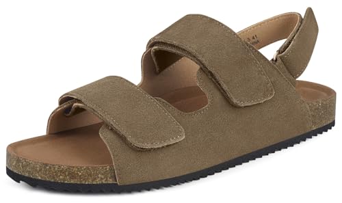 Pantoletten Damen Herren Sommer Bequem Weich Sandalen Schlappen Mules Clogs Orthopädische Hausschuhe rutschfeste, Khaki, 37 EU von Dokela
