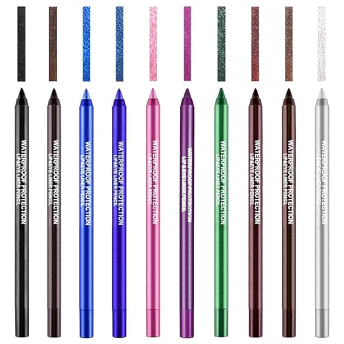 Dokeno 10 Farben Farbige Eyeliner Set, Wischfest Glatter Langlebiger Eyeliner, Matt Eyeliner, Wasserdicht Multifunktionale Farbmalerei Party-Make-up, Colourful Eye Liners for Wedding Travel Dokeno 10 Farben Farbige Eyeliner Set, Wischfest Glatter Langlebiger Eyeliner, Matt Eyeliner, Wasserdicht Multifunktionale Farbmalerei Party-Make-up, Colourful Eye Liners for Wedding Travel von Dokeno