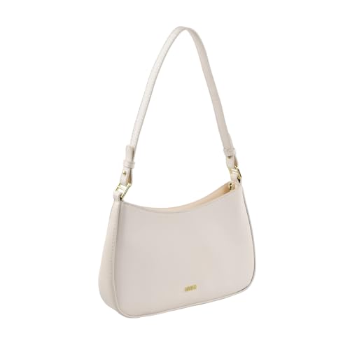 Dokeno Umhängetasche Damen klein, Umhängetasche Damen mit 2 Schultergurten Weiß Handtasche Damen klein PU Leder Y2K Schultertasche Vintage für Frauen Dating Reisen Party Einkaufe (Weiß) von Dokeno