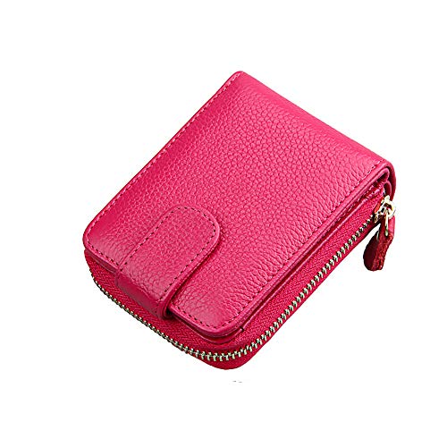 Leder Kreditkartenetui RFID Kartenetui Ausweismappe Ausweisetui Visitenkartenetui (Hot Rosa) von DokinReich