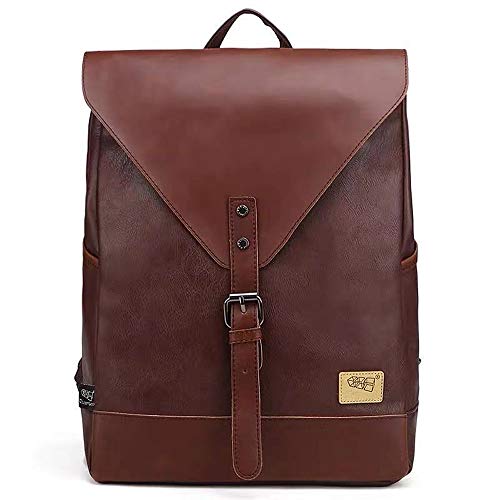 DokinReich Laptop Rucksack Damen Retro PU Leder Vintage Rucksack Wanderrucksack Damen Herren Rucksack Schultertasche 14 Zoll 3 Farben von DokinReich