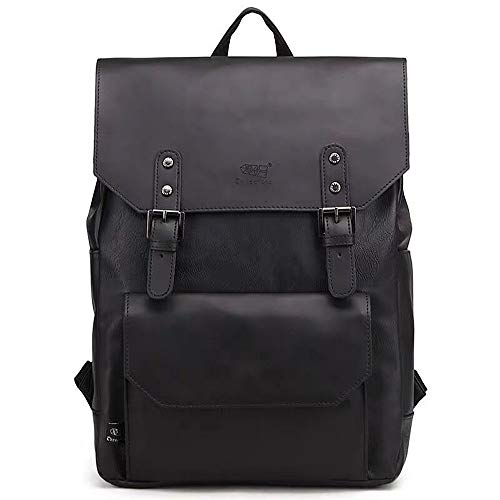 DokinReich Groß Rucksack Damen Herren Vintage Rucksack Damen Herren Wanderrucksack Schultasche Herren mit 15 Zoll Laptopfach-Schwarz von DokinReich