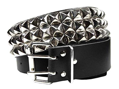 Doktor Hardstuff Ledergürtel Pyramidennieten 3 Reihig Länge 110 cm von Doktor Hardstuff