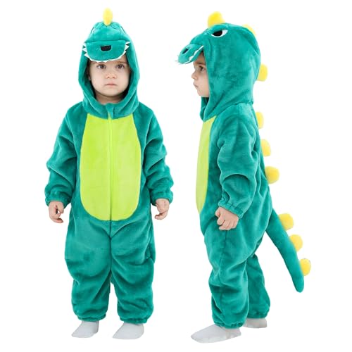 Doladola Babyoverall Animal Leopard kostüm Baby Strampler Säuglingsoverall-Pyjama(2-3 Jahre,Green Dinosaur) von Doladola