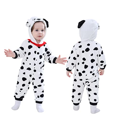 Doladola Babyspielanzug Tier overall Spielanzug Schlafanzug Flanell Frühling Strampler Pyjama Bekleidung Karikatur Tier Jumpsuit für Baby mädchen und Junge (Dalmatiner,Alter 2-3 Jahre) von Doladola