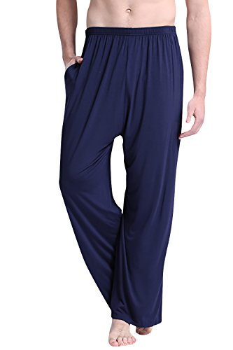 Dolamen Herren Schlafanzughose Hose Lang, 2018 Modal Baumwolle unterwäsche Casual Hosen Nachtwäsche Pyjamahose verstellbarem Elastik-Bund Taschen Schlafen Yoga Sport Freizeit (XXXX-Large, Blau) von Dolamen