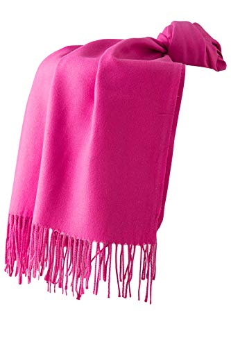 Dolamen Unisex Damen Herren Schal Schlauchschal mit Fransen, Winter Feinstrick Halstücher Stolen Umschlagtücher Schal, Warmes Halstuch für Business (78.74 * 27.56 zoll (200cm*70cm), Rose) von Dolamen