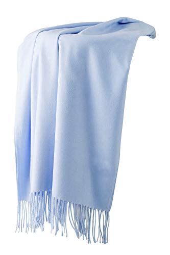 Dolamen Unisex Damen Herren Schal Schlauchschal mit Fransen, Winter Feinstrick Halstücher Stolen Umschlagtücher Schal, Warmes Halstuch für Business (78.74 * 27.56 zoll (200cm*70cm), Blau) von Dolamen