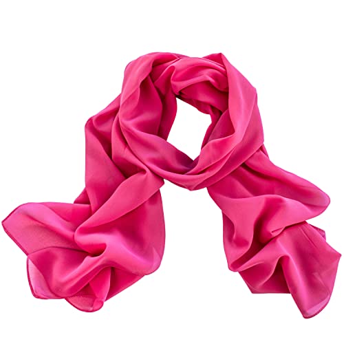 Dolce Abbraccio Damen Schal Stola Halstuch Tuch aus Chiffon für Frühling Sommer Ganzjährig Magenta Violett von Dolce Abbraccio