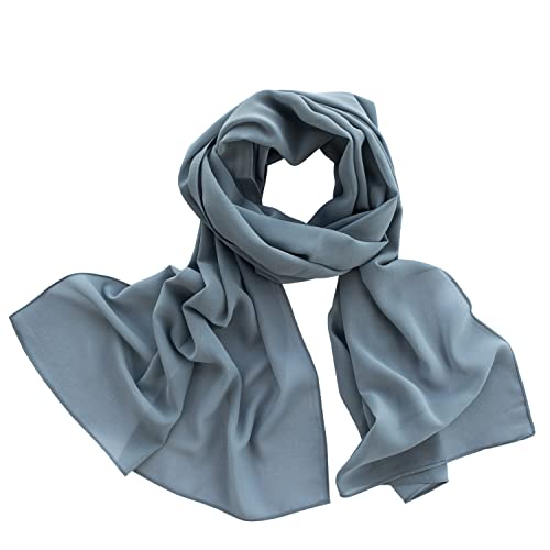 Dolce Abbraccio Damen Schal Stola Halstuch Tuch aus Chiffon für Frühling Sommer Ganzjährig Grau von Dolce Abbraccio