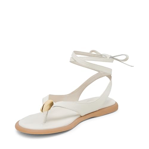 Dolce Vita Damen Judy Flache Sandale, Knochenleder, 38.5 EU von Dolce Vita