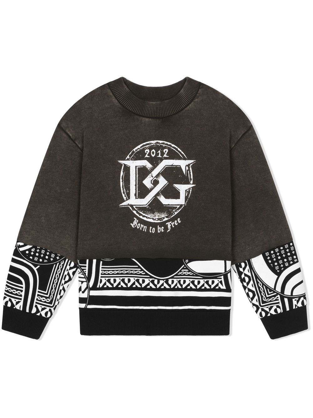 Dolce & Gabbana Kids Sweatshirt im Patchwork-Look - Schwarz von Dolce & Gabbana Kids
