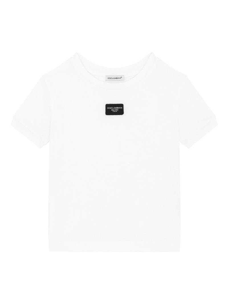 Dolce & Gabbana Kids T-Shirt mit Logo-Applikation - Weiß von Dolce & Gabbana Kids