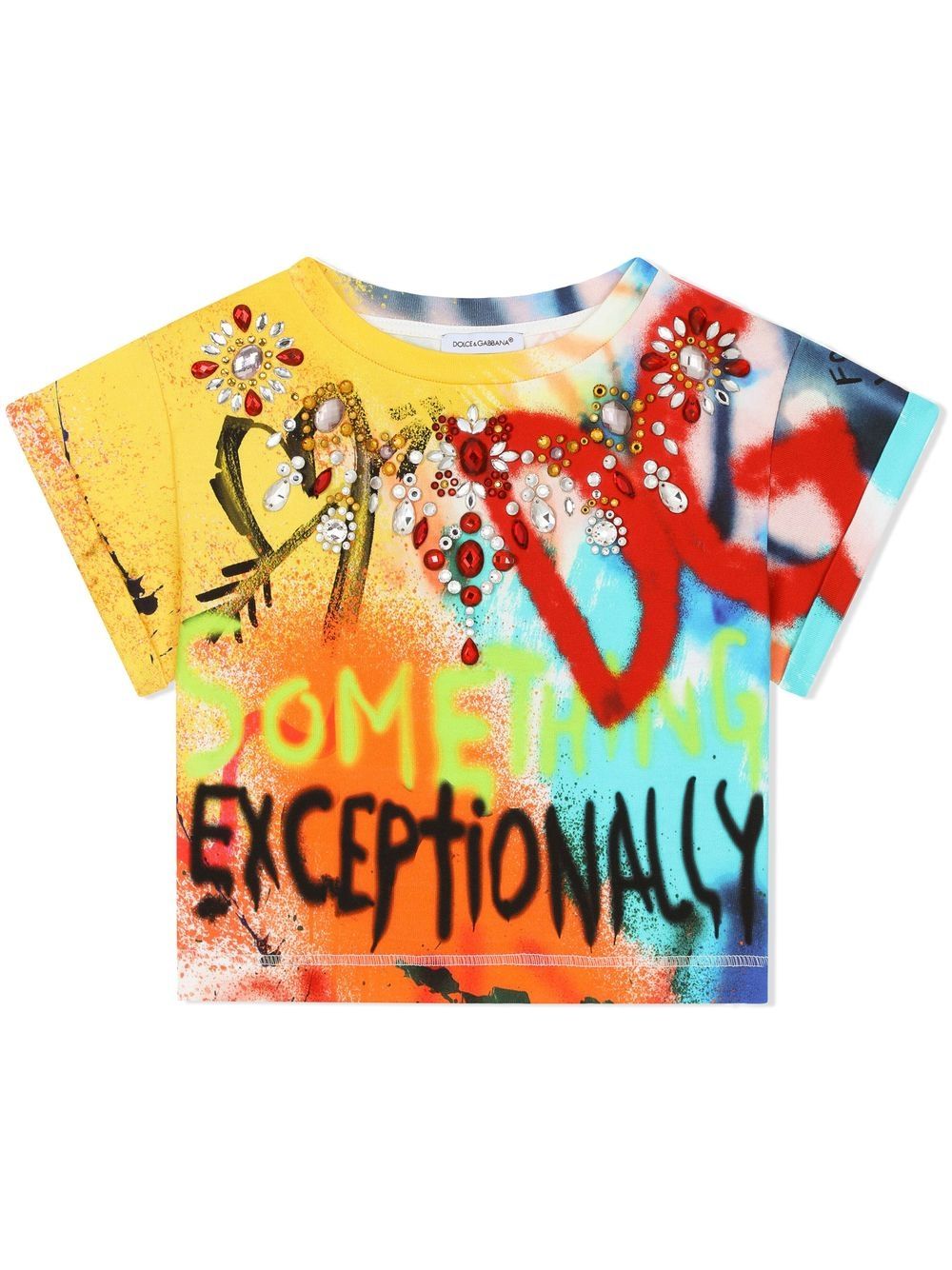 Dolce & Gabbana Kids Verziertes T-Shirt mit Graffiti-Print - Mehrfarbig von Dolce & Gabbana Kids