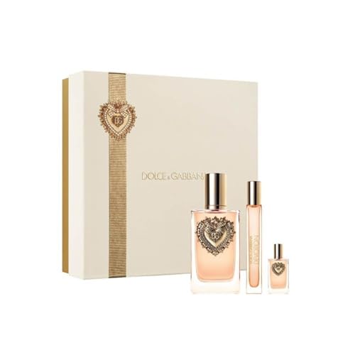 Devotion by Dolce and Gabbana for Women – 3 Stück Geschenkset 3,3 oz EDP Spray, 0,33 oz EDP Spray, 0,17 oz EDP Splash von Dolce & Gabbana